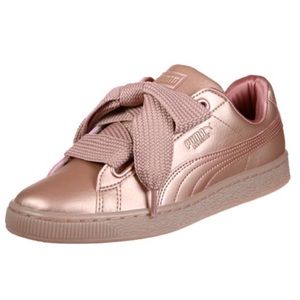 puma basket heart rose gold